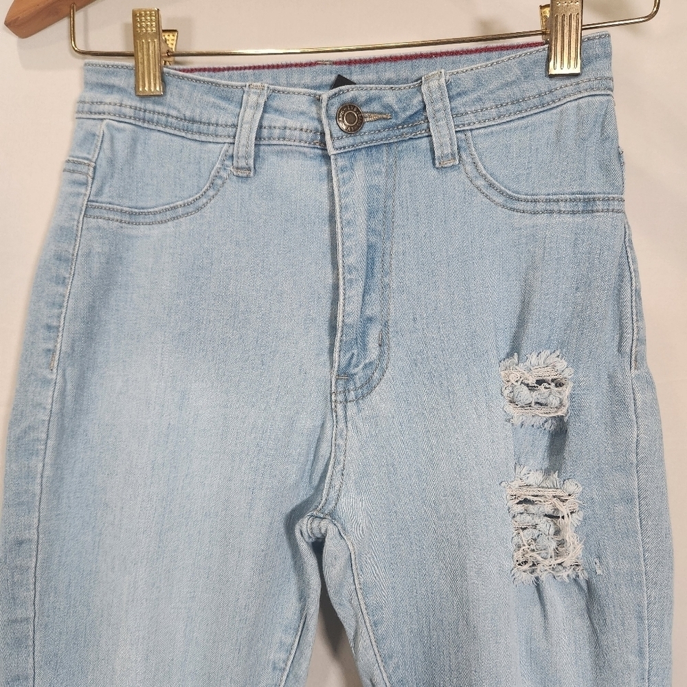 Love Light Blue Flare Jeans with Frayed Hem - Picture 5 of 13